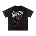 Greedy - Snow Washed Oversized Cotton T-Shirt